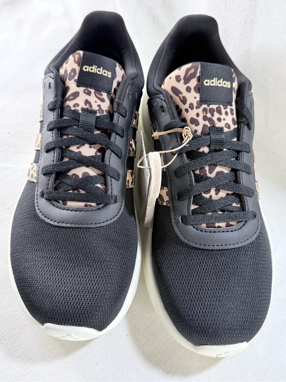 adidas Lite Racer 4.0 Women Black Sneakers with Leopard Print Accents IH5273